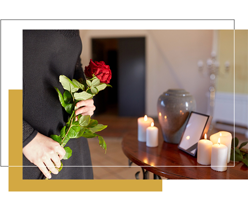 Image of Flowers and Urn for cremation only no service